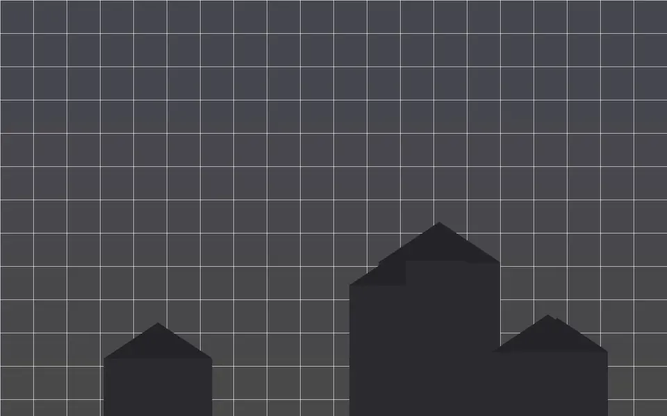 Visuel schématique de maisons et de plans, sans photo.