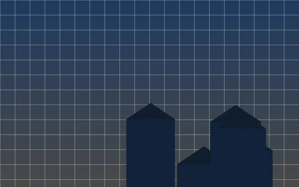 Visuel schématique de maisons et de plans, sans photo.