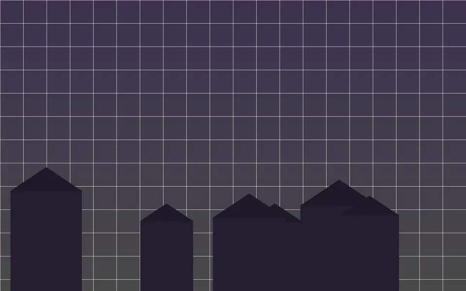 Visuel schématique de maisons et de plans, sans photo.